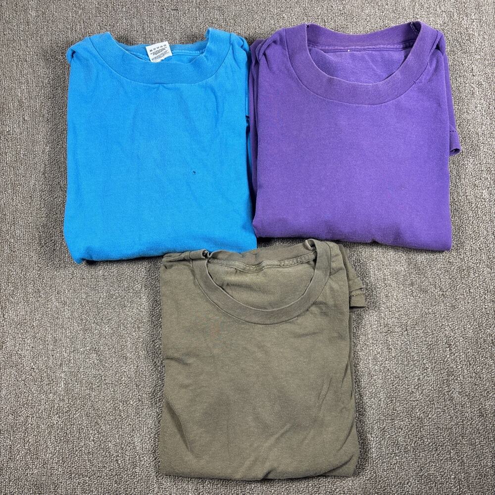 Vintage T-shirt Blank lot 3 Shirts M L XL Single Stitch 80s/90s